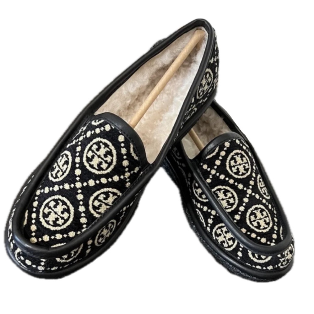 NWT Tory Burch T Monogram Buddy Shearling Loafer